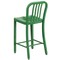 Merrick Lane Santorini Galvanized Steel Indoor/Outdoor Counter Bar Stool With Slatted Back And Powder Coated Finish